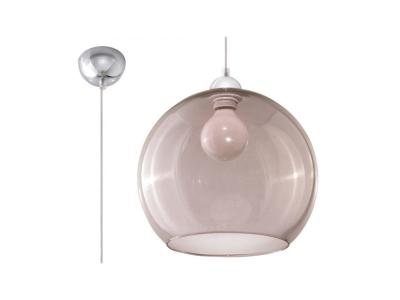 SOLLUX LIGHTING Suspension BALL verre/acier graphite/chrome 1 ampoule