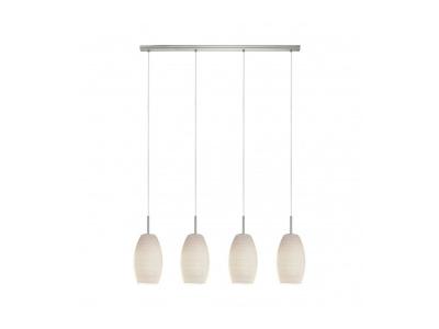 EGLO Suspension BATISTA 3 4 ampoules nickel satin&eacute;
