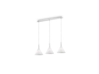IDEAL LUX Suspension Blanche COCKTAIL 3 ampoules - Blanc