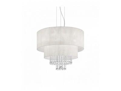 IDEAL LUX Suspension Blanche en cristal OPERA 6 ampoules