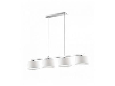IDEAL LUX Suspension Blanche HILTON 4 ampoules en m&eacute;tal
