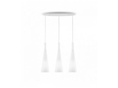 IDEAL LUX  Milk - Suspension &Agrave; 3 Ampoules Au Plafond Blanc, E27