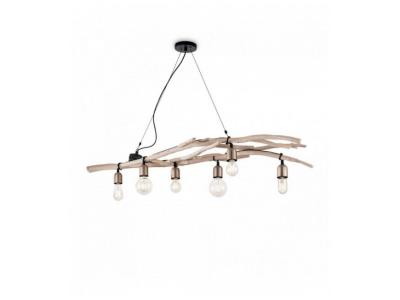 IDEAL LUX  Driftwood - Luminaire suspendu &agrave; 6 lampes en bois, E27