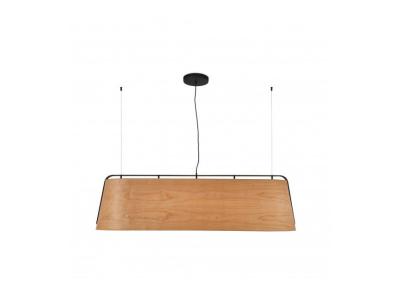 FARO  Barcelona 29849- STOOD Lampe suspension noire et bois 5L