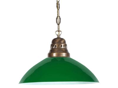  Suspension en verre et laiton vieilli DIVY coloris vert