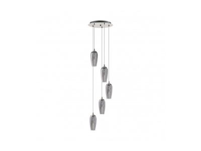 EGLO Suspension FARSALA 5 ampoules nickel satin&eacute;