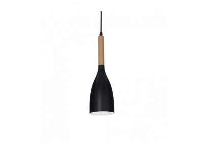 IDEAL LUX Suspension Manhattan finition en bois, noire