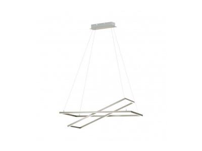 EGLO Suspension TAMASERA nickel satin&eacute; abat jour blanc Hauteur 120 Cm