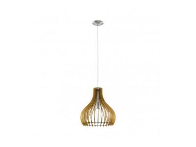 EGLO Suspension TINDORI 1 ampoule nickel satin&eacute; Diam&egrave;tre 38 Cm abat jour &eacute;rable