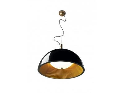 LEDS C4 Suspension umbrella, ppma textile et verre mat, noir et dor&eacute;, 60 cm