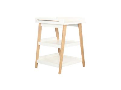 AKITEN RETAIL Table &agrave; langer bois massif blanc et bois