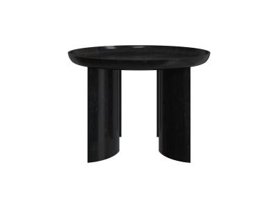 Table basse ronde noire en bois de manguier D60 cm