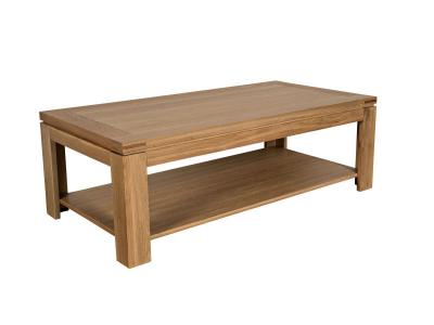 Table basse moderne bois ch&ecirc;ne clair massif - BOSTON