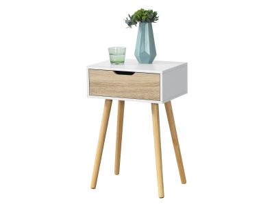Table de Chevet &Ouml;stersund 60 x 40 x 30 cm Blanc Effet Ch&ecirc;ne [en.casa]