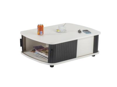 Table Basse Rectangle 80 cm Blanche - Coloris: Noir 
