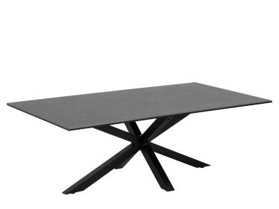 Table basse rectangulaire en c&eacute;ramique et m&eacute;tal L130 - chipre - noir