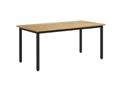 Table basse rectangulaire style industriel m&eacute;tal bois sapin pr&eacute;-huil&eacute;