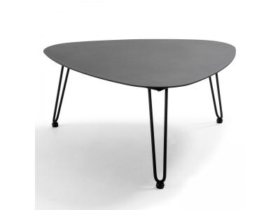 Table basse d'int&eacute;rieur - 76 x 74 x 37 cm - Aluminium - Oviala - Gris