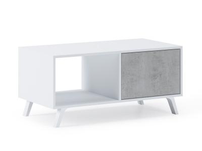 Table basse wind, blanc mat-ciment, 92x50x45cm MESAWINDBLCEM