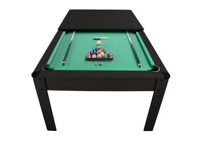 PLAY4FUN Table convertible billard am&eacute;ricain noir 226.5 x 126.5 x 80 cm avec accessoires et plateau d&icirc;natoire 