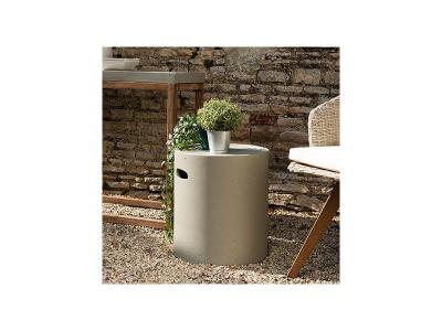 MACABANE HANS - Table d'appoint de jardin ronde 40x40 cm b&eacute;ton