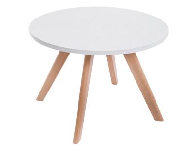CLP - Table basse ronde salon &eacute;l&eacute;gant bois blanc moderne diff&eacute;rentes couleurs