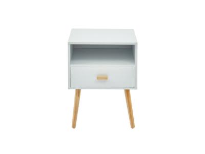 Table de chevet - BA&Iuml;TA - Gamme ULOS - Blanc - L 40 x P 395 x H 50 cm