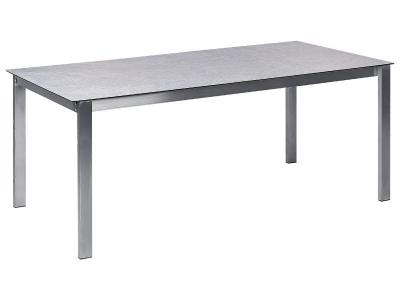 BELIANI Table de jardin avec plateau en verre 180 x 90 cm gris COSOLETO