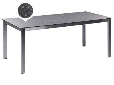 BELIANI Table de jardin avec plateau en verre 180 x 90 cm noir COSOLETO
