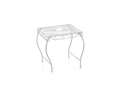 CLP  - Table de jardin carr&eacute;e Zarina 50 x 45 cm antique/blanc