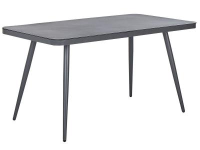 BELIANI  Table de jardin en aluminium gris 140 x 80 cm LIPARI