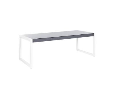 BELIANI Table de jardin en aluminium gris et blanc 210 x 90 cm bacoli 145972