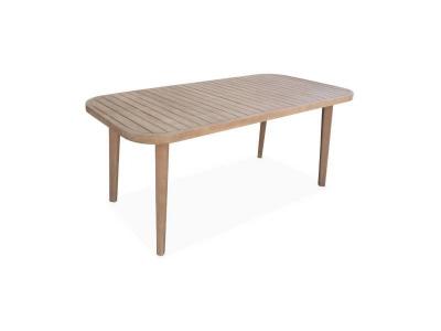 SWEEEK Table de jardin en bois d'eucalyptus . 6 places int&eacute;rieur - ext&eacute;rieur