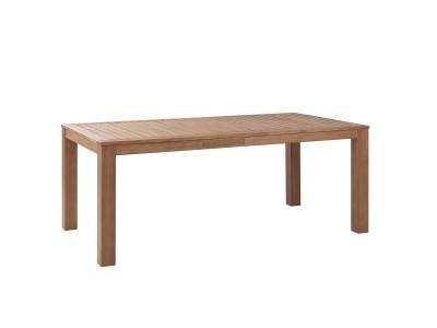 BELIANI Table de salle &agrave; manger 6 personnes en bois d'eucalyptus bois clair