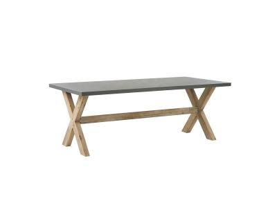 BELIANI Table de jardin en fibre-ciment gris et bois 200 x 100 cm OLBIA