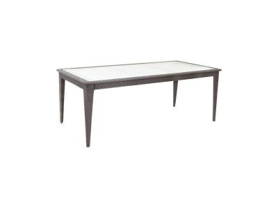 AUBRY GASPARD  - Table de jardin en polyr&eacute;sine noire et verre