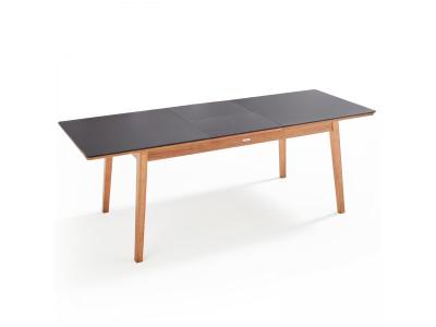 OVIALA Table de jardin extensible en bois d'eucalyptus 180/240cm