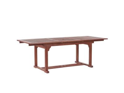 BELIANI Table De Jardin Extensible En Bois Fonc&eacute; 160/220 X 90 Cm Toscana