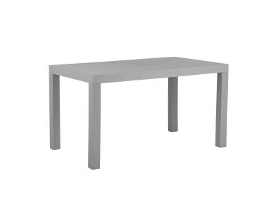 BELIANI Table de jardin 6 personnes en mati&egrave;re synth&eacute;tique gris