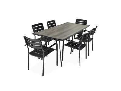 SWEEEK Table de jardin longueur 180cm avec 6 chaises