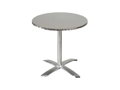 OVIALA Table ronde inclinable en aluminium gris