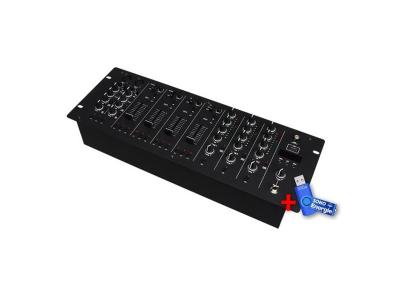 HQ POWER Table de mixage  hqmx11010 sonorisation, usb mp3, &agrave; 4 canaux avec 3 zones et connexion usb