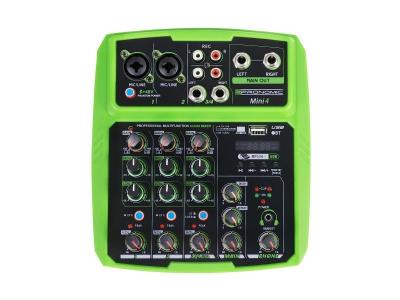 PRONOMIC Table de mixage - Mini4, USB &agrave; 4 canaux R&eacute;cepteur Bluetooth pour lecture, Port USB pour la lecture et l'enregistrement