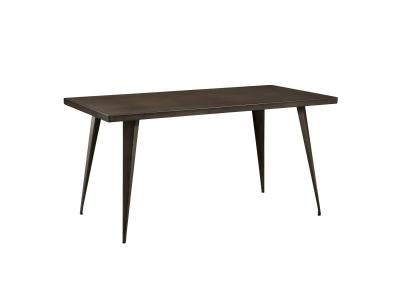 Table rectangulaire 6 personnes en m&eacute;tal gris 150 cm