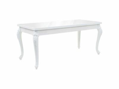 Table de salon salle &agrave; manger design 179x89x81 cm blanc brillant 0902163