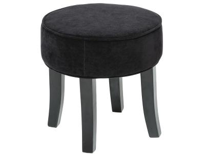 ATMOSPHERA Tabouret effet velours noir  cr&eacute;ateur d'int&eacute;rieur - Noir