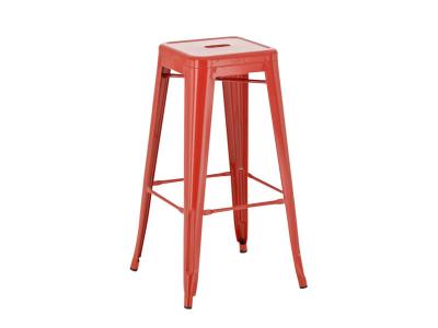 CLP Tabouret de bar 100% en m&eacute;tal JOSHUA , Rouge