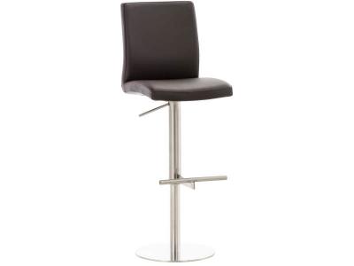 CLP Tabouret de bar Cadiz en similicuir , Acier inoxydable/Marron