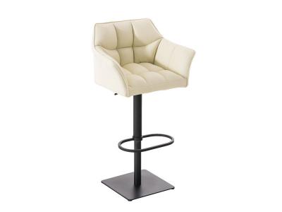 CLP Tabouret de bar Damaso en similicuir , Cr&egrave;me/Noir