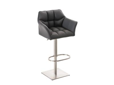 Tabouret de bar damaso en similicuir , gris/acier inoxydable